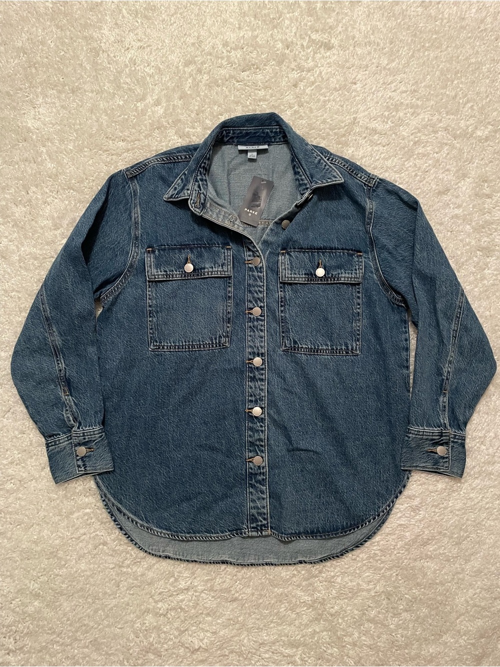 Parke x Target Women’s Long Sleeve Denim Shacket Medium Wash size M NWT
